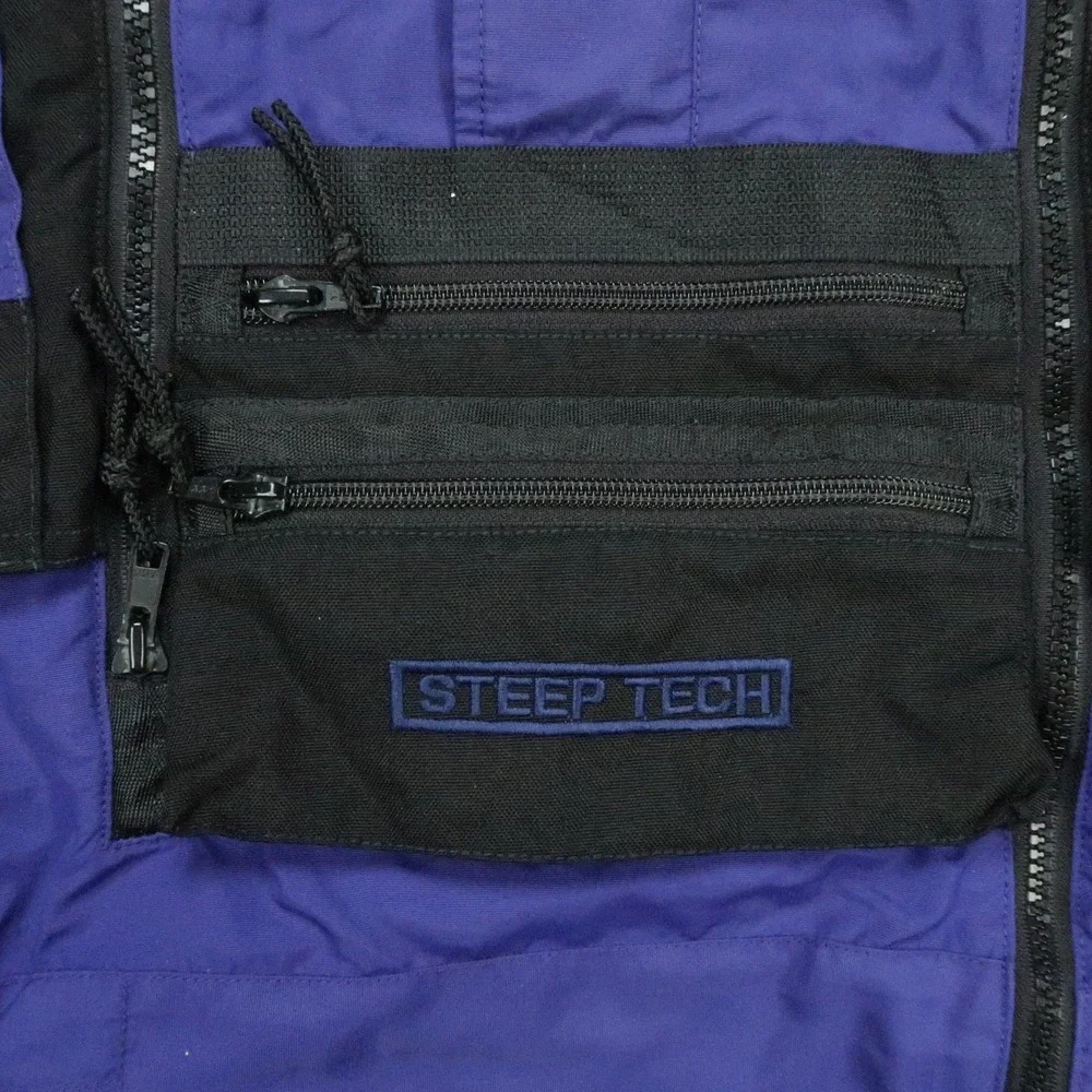 The North Face Jacket Mens Large Black Purple Steep Tech Hooded Scot Schmidt *